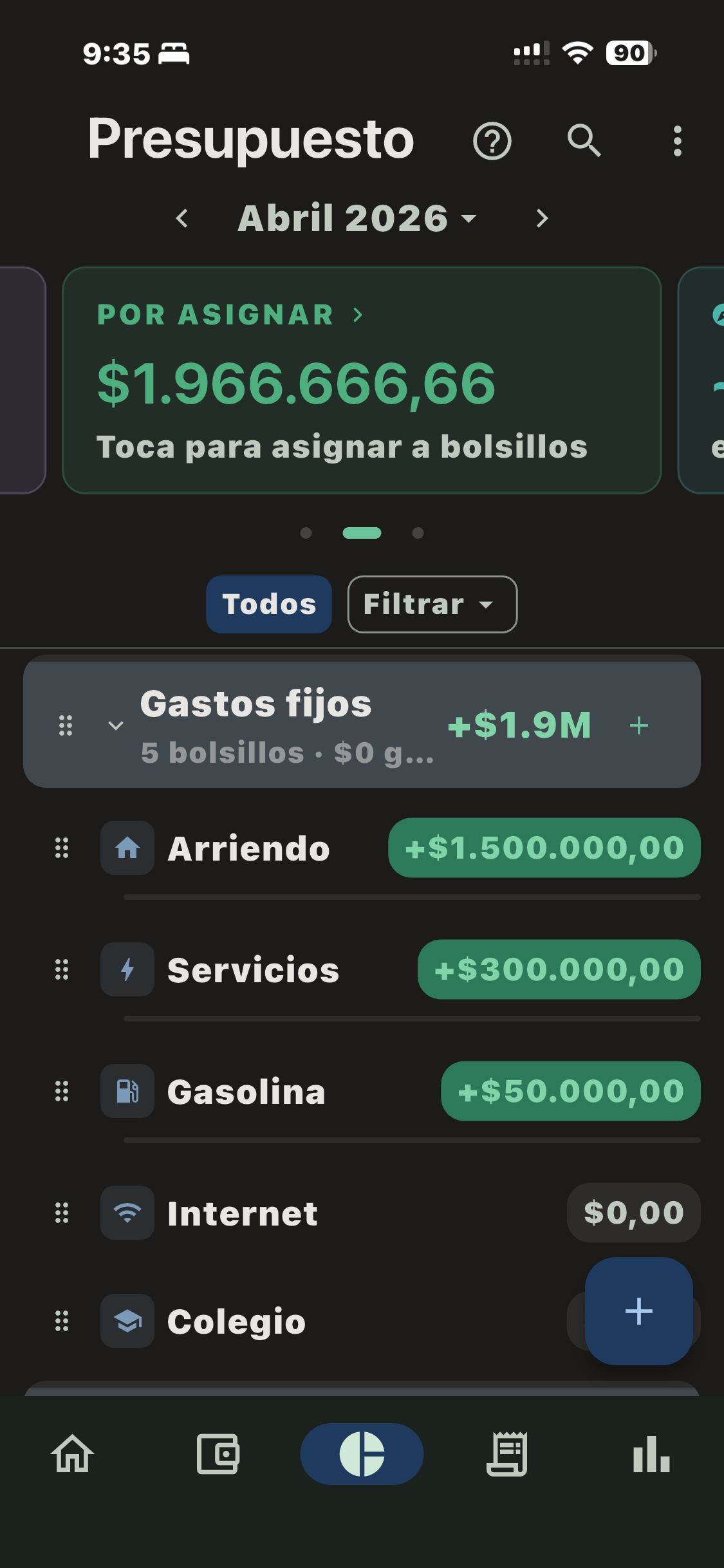 Presupuesto en Bolsillos