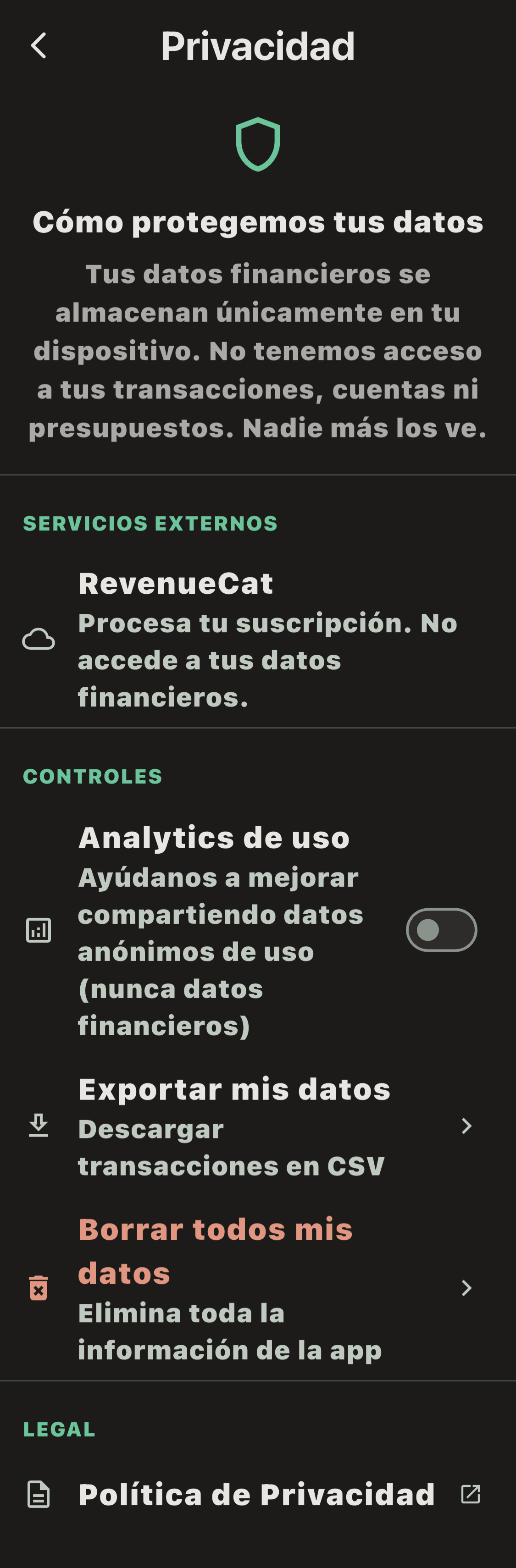 Privacidad y seguridad